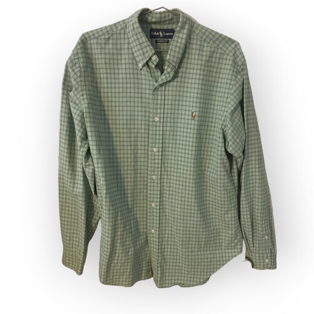 Ralph Lauren Men's shirt with polo pony embroidery blue label Sz L